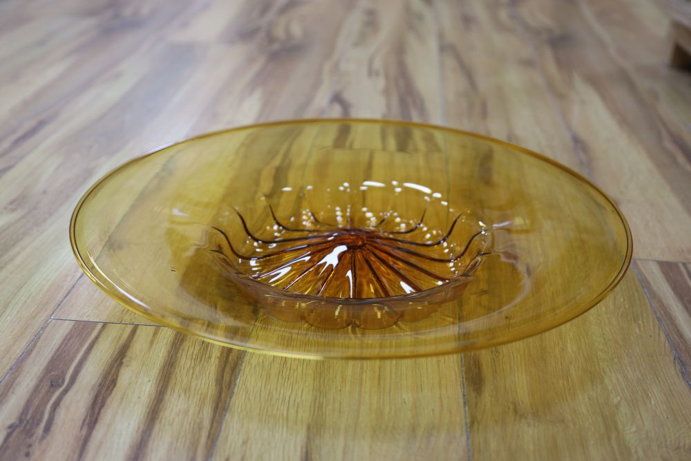 A Murano amber glass charger, circa 1930s, 45cm